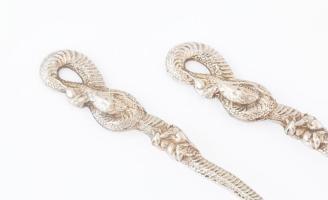 Ezüst (Ag) orosz japonizáló teáskanál Nagasaki felirattal, 6db, jelzett, 1900 körül, h: 13 cm, nettó...