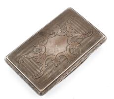 Antik ezüst (Ag) Prága 1853. Tubákos szelence, jelzett, 4x6,5 cm, nettó: 46g