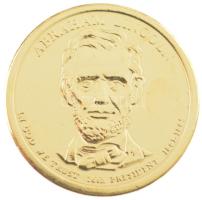 Amerikai Egyesült Államok 2010. 1$ Cu-Ni-Zn "Elnöki Dollárok - Abraham Lincoln" kapszulába...