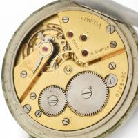 Omega fém tokos zsebóra, működik, kopásnyomokkal, d: 4,5 cm