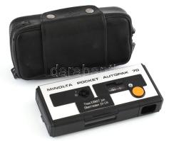 cca 1970-1980 Minolta Pocket Autopak 70 analóg fényképezőgép, jó állapotban, eredeti tokjában / Vintage Pocket film camera, in original case, good condition
