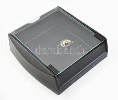 Dannemann exkluzív brazil szivaros doboz, műanyag, üveg fedéllel, 26x26x8 cm