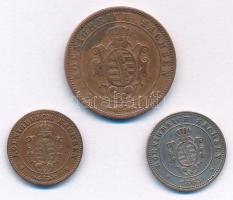 Német Államok / Szászország-Albertin 1863B 1gr Ag + 1867B 5pf Cu + 1872B 1pf Cu T:1-,2
German State...