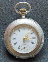 Ezüst férfi zsebóra, működőképes a századelőről