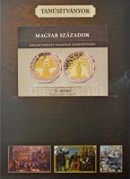 DN "Magyar Századok" aranyozott Cu emlékérmek (7xklf) a sorozat gyűjtői mappájába rendezve...