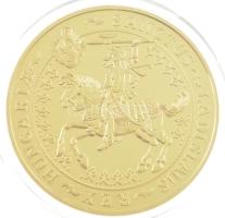 DN "Magyar Aranyóriások - Szent László 100 Pengő 1929" aranyozott Cu utánveret T:PP