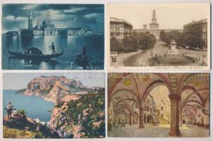 12 db RÉGI főleg olasz város képeslap vegyes minőségben / 12 pre-1945 mostly Italian town-view postcards in mixed quality