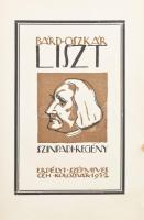 Bárd Oszkár: Liszt. Színpadi regény. Kolozsvár, 1932, Erdélyi Szépmíves Céh,(Minerva-ny.), 1 (címkép) t.+243+VI+1 p. Első kiadás! ,,E könyv első kiadása kizárólag az Erdélyi Szépmíves Céhtagjai számára készült. 280. számú példány. Névre szóló ex libris-szel. A címlapon Liszt Ferencet ábrázoló linómetszettel. Kiadói félpergamen-kötés, kopott borítóval, foltos gerinccel, a gerincen kis sérülésnyommal.