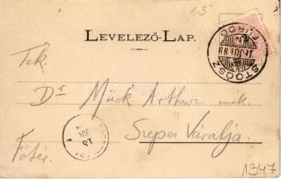 1899 (Vorläufer) Stószfürdő, Stoósz-fürdő, Kúpele Stós; Dr. Czirfusz villa, délkeleti látkép, Hungár...