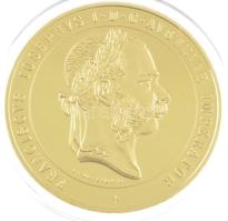 DN "Magyar Aranyóriások - Ferenc József civil érdemérem 1869" aranyozott Cu utánveret T:PP