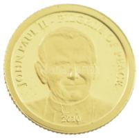 Cook-szigetek 2010. 1$ Au II. János Pál (0,5g/0,999) T:PP Cook Island 2010. 1 Dollar Au John Paul II (0,5g/0,999) C:PP