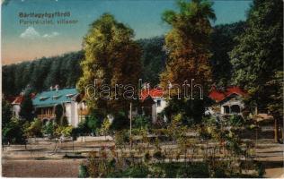 1918 Bártfa, Bártfafürdő, Bardejovské Kúpele, Bardiov, Bardejov; Park, villasor / park, villas, spa (EK)