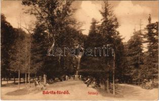 1910 Bártfa, Bártfafürdő, Bardejovské Kúpele, Bardiov, Bardejov; Sétány. Divald műintézete kiadása / promenade, spa (EK)