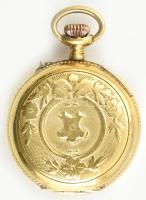 Aranyozott ezüst női zsebóra. Szép állapotban, jelzett, működik d: 28 mm