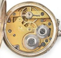 Szecessziós ezüst (Ag) tokos női zsebóra. Szép állapotban, jelzett, működik d: 30 mm