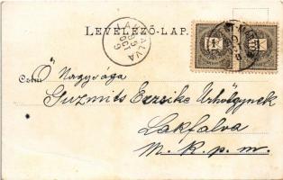 1899 (Vorläufer) Greeting card with girls and flowers. litho