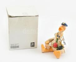 Jie svéd italozó liba, kerámia figura, kézzel festett, jelzett, hibátlan, eredeti dobozában, m: 13,5 cm