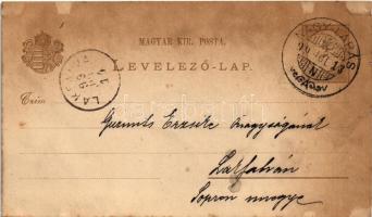 1899 (Vorläufer) Kézzel rajzolt üdvözlőlap malaccal és lóherékkel / Hand-drawn greeting art postcard...