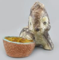 Gál Béla: Nyuszis tálka, kerámia, hibátlan, jelzett m: 13 cm