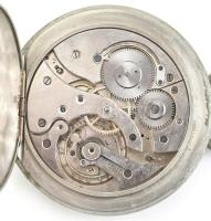 Vasutas Regulator nagy méretű fém tokos zsebóra, rajzos számlappal, díszített tokkal. Működő, jó áll...