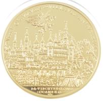 DN "Magyar Aranyóriások - I. Lipót 10 Dukát 1686" aranyozott Cu utánveret T:PP