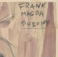 Frank Magda jelzéssel: Rabbi. Akvarell, ceruza, papír. Üvegezett fakeretben. 31x19 cm