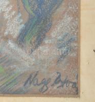 Nagy István jelzéssel: Sárga házikó. Pasztell, papír. Üvegezett, sérült fakeretben. 44x33 cm