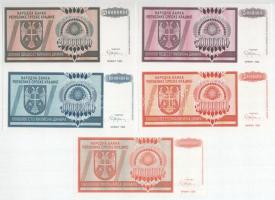 Horvátország / Krajinai Szerb Köztársaság 1993. 20.000.000D + 50.000.000D + 100.000.000D + 500.000.0...