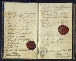 1855 Vándorkönyv 6 kr CM. okmánybélyeggel és pecsétekkel