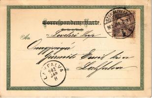 1902 Graz (Steiermark), Herrengasse / street view at night, tram. Kuenstlerpostkarte No. 1301. von O...