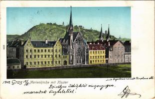 1902 Graz (Steiermark), Marienkirche mit Kloster / church, nunnery (EK)