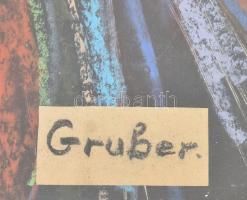 Gruber jelzéssel: Színes kép. Vegyes technika, papír. Üvegezett fakeretben. 61x42,5 cm