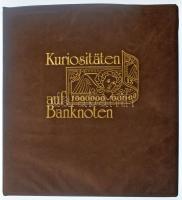 Kuriositäten auf Banknoten barna, bársonyborítású, négygyűrűs album, 50db egyosztatú berakólappal, bársony borítású tokban, szép állapotban
