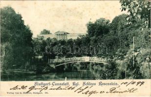 1899 (Vorläufer) Stuttgart, Cannstatt, Kgl. Schloss Rosenstein / royal castle, bridge. Verlag von G. Haufler (fl)