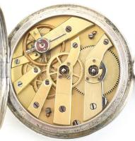 Kulcsos ezüst (Ag) zsebóra. Jelzett tokkal, hibátlan számlappal működő jó állapotban, kulccsal d: 48...