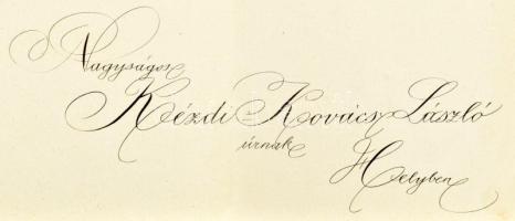 1904 A Nemzeti Szalon igazgatósági taggá választásról értesítő levél Kézdi-Kovács László (1864-1942)...