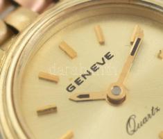 Geneve quartz 14k arany (Au) női karóra, 14K fehér és sárgaarany szíjjal, Jelzett, elem nélkül br: 2...