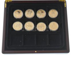 DN "A legértékesebb magyar érmék" 8xklf aranyozott Cu emlékérem kapszulában, 7 darab tanús...