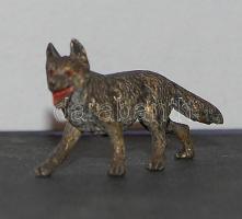 Múlt század elején készített kis bécsi jelzett farkaskutya (4cm hosszú)