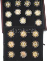 DN "Az Európai Unió első közös valutája" 20 darabos aranyozott és ezüstözött Cu emlékérem ...