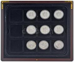 Fritz Mihály (1947-) DN "Magyarország Történelme" jelzetlen Ag emlékérmék (9xklf) 1db tanú...