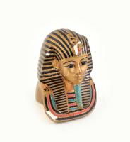 Tutanhamon büszt, festett gipsz, sérült, m: 13 cm