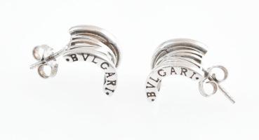Ezüst(Ag) fülbevalópár, Bulgari jelzéssel, h: 1,8 cm, nettó: 2,5 g