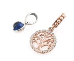 Ezüst(Ag) charm, 4 db, Pandora jelzéssel, bruttó: 7,8 g