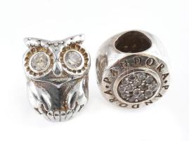 Ezüst(Ag) charm, 4 db, Pandora jelzéssel, bruttó: 7,8 g