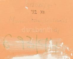 Máriási Masznyik Iván (1928-1997): Galaxis. Olaj, farost, jelezve balra lent, hátoldalon autográf fe...