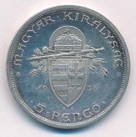 1938. 5P Ag "Szent István" T:1- Adamo P8.1