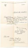 1896 József főherceg alcsúti jószágigazgatóságának fejléces papírján írt kinevezés igazgatósági titkárnak.