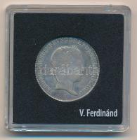 1847B 20kr Ag "V. Ferdinánd" kapszulában, tanúsítvánnyal T:1- patina, kis juszt. Hungary 1847B 20 Kreuzer Ag "Ferdinand V" in capsule with certificate C:AU patina, small adjustment Unger III.:1419., Huszár:2081