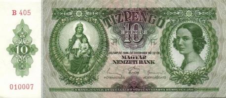 1936. 10P (4x) egymás utáni sorszámokkal T:I